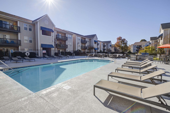 Swimming pool with lounge seating